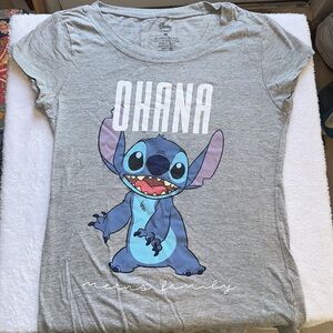 Disney Gray and Blue Stitch Short Sleeve Tee